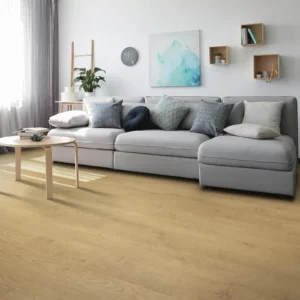 wood-look laminate in living room | Carpet Warehouse