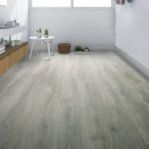 gray colored wood-look laminate in space | Carpet Warehouse