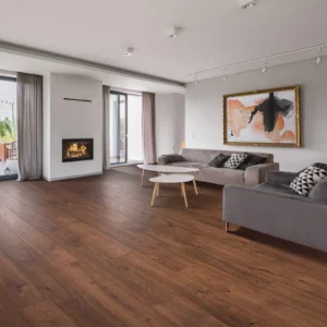 wood-look laminate in living room | Carpet Warehouse