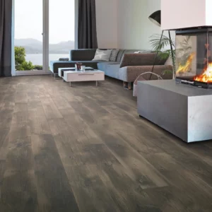 wood-look laminate in living room | Carpet Warehouse