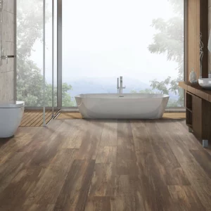 water-resistant laminate flooring in bathroom | Carpet Warehouse
