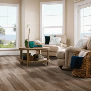 Luxury vinyl plank flooring in living room | Carpet Warehouse