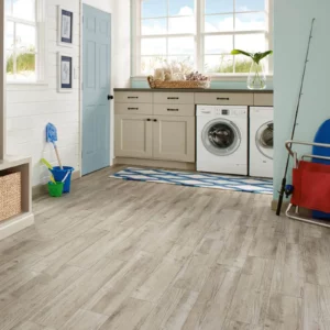 Luxury vinyl plank flooring in laundry room | Carpet Warehouse