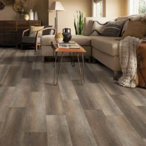 Luxury vinyl flooring in living room | Carpet Warehouse