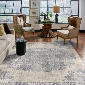 Patterned area rug in living room | Carpet Warehouse