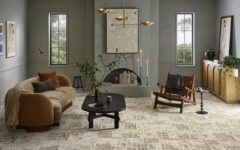 Patterned Carpet in Living Room | Carpet Warehouse